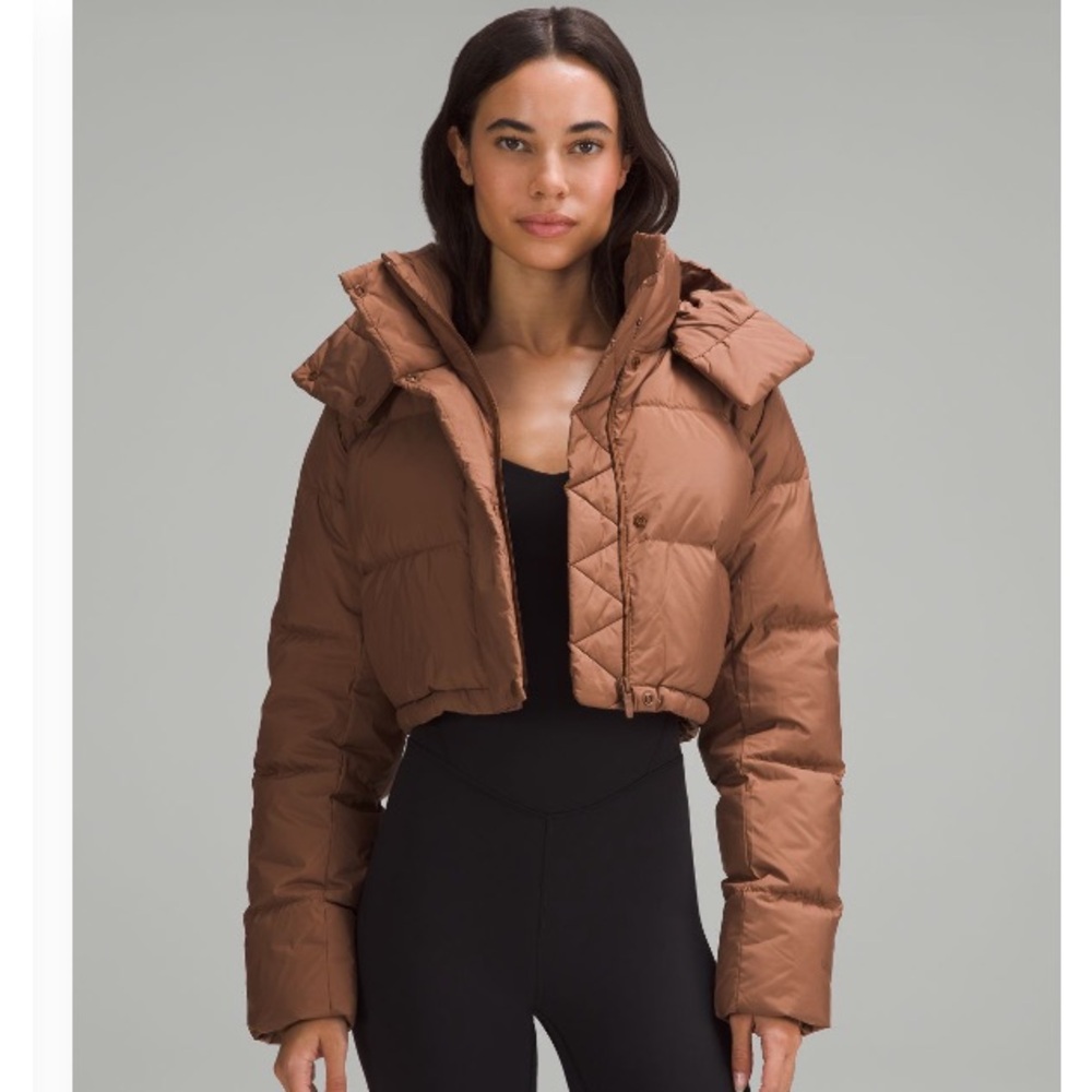 NEW Lululemon Wunder Puff  Super-Cropped Jacket Puffy Roasted Brown size 8 NWOT